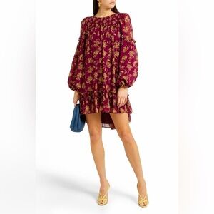 NWT CINQ A SEPT Zola Dress Merlot Starfruit 6